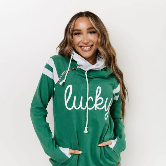 Women s DoubleHood Sweatshirt in Happy Go Lucky Shirts
