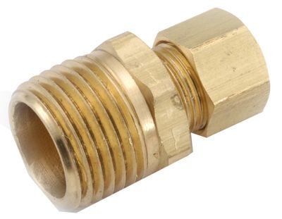 Anderson Metals Brass Connector, 1/2-In Compression x 1/2-In MPT