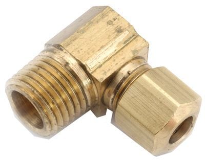 Anderson Metals Lead Free Brass 90-Degree Elbow Pipe Fitting, 1/2-In Compression x 3/8-In MPT