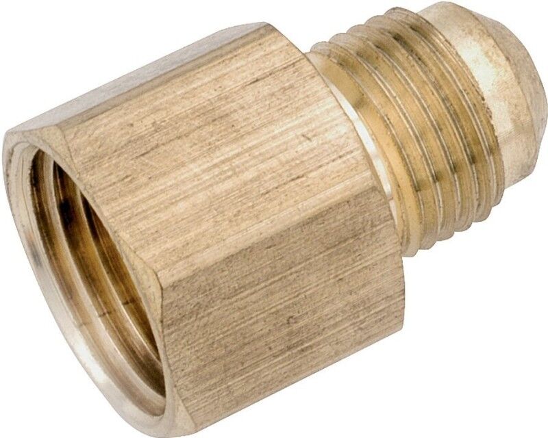 Anderson Metals Brass Tube Coupling, 3/8-In Flare x 3/8-In FNPT