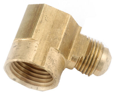 Anderson Metals Lead-Free Brass Flare Elbow, 3/8-In Flare x 1/2-In FPT