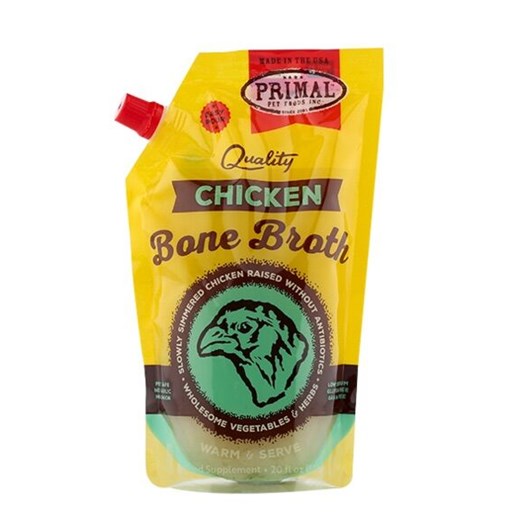 Primal Chicken Bone Broth Wet Dog Food, 20-Oz Container 