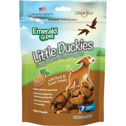 Emerald Pet Little Duckies Duck and Sweet Potato Dog Treats, 5-oz Bag 