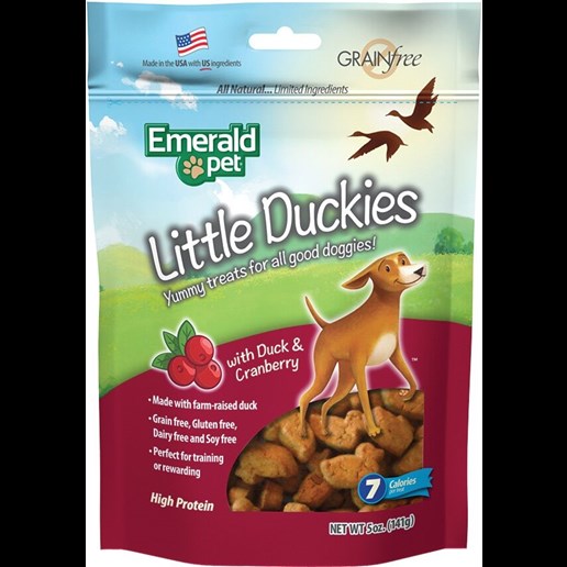 Emerald Pet Little Duckies Duck and Cranberry Dog Treats, 5-oz Bag 