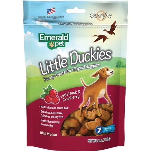 Emerald Pet Little Duckies Duck and Cranberry Dog Treats, 5-oz Bag 