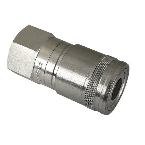 Apache 1/2-In Female Pipe Thread x 3/8-In Body Flat Face Quick Disconnect Skid Steer Coupler