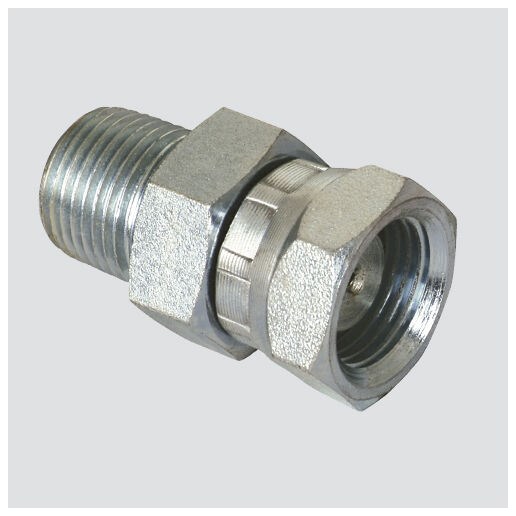 Style 1404 1/4" Male Pipe Thread x 1/4" Female Pipe Thread Swivel Hydraulic Adapter (Packaged)