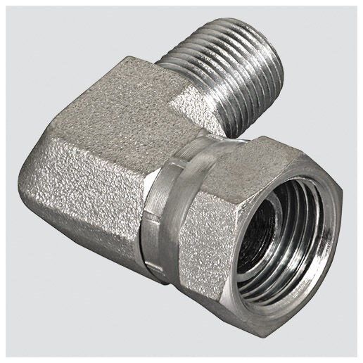 Style 1501 1/4" Male Pipe Thread x 1/4" Female Pipe Thread 90° Swivel Hydraulic Adapter (Packaged)