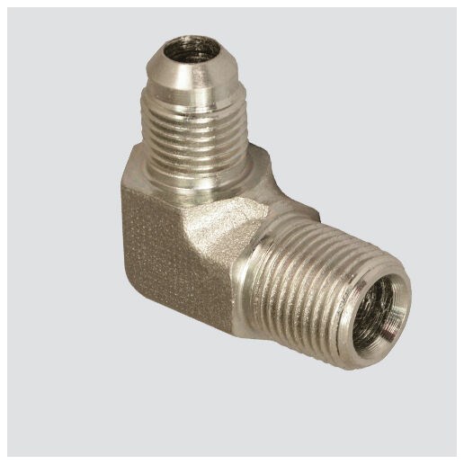 Style 2501 1/2" Male JIC x 1/2" Male Pipe Thread 90° Hydraulic Adapter (Packaged)