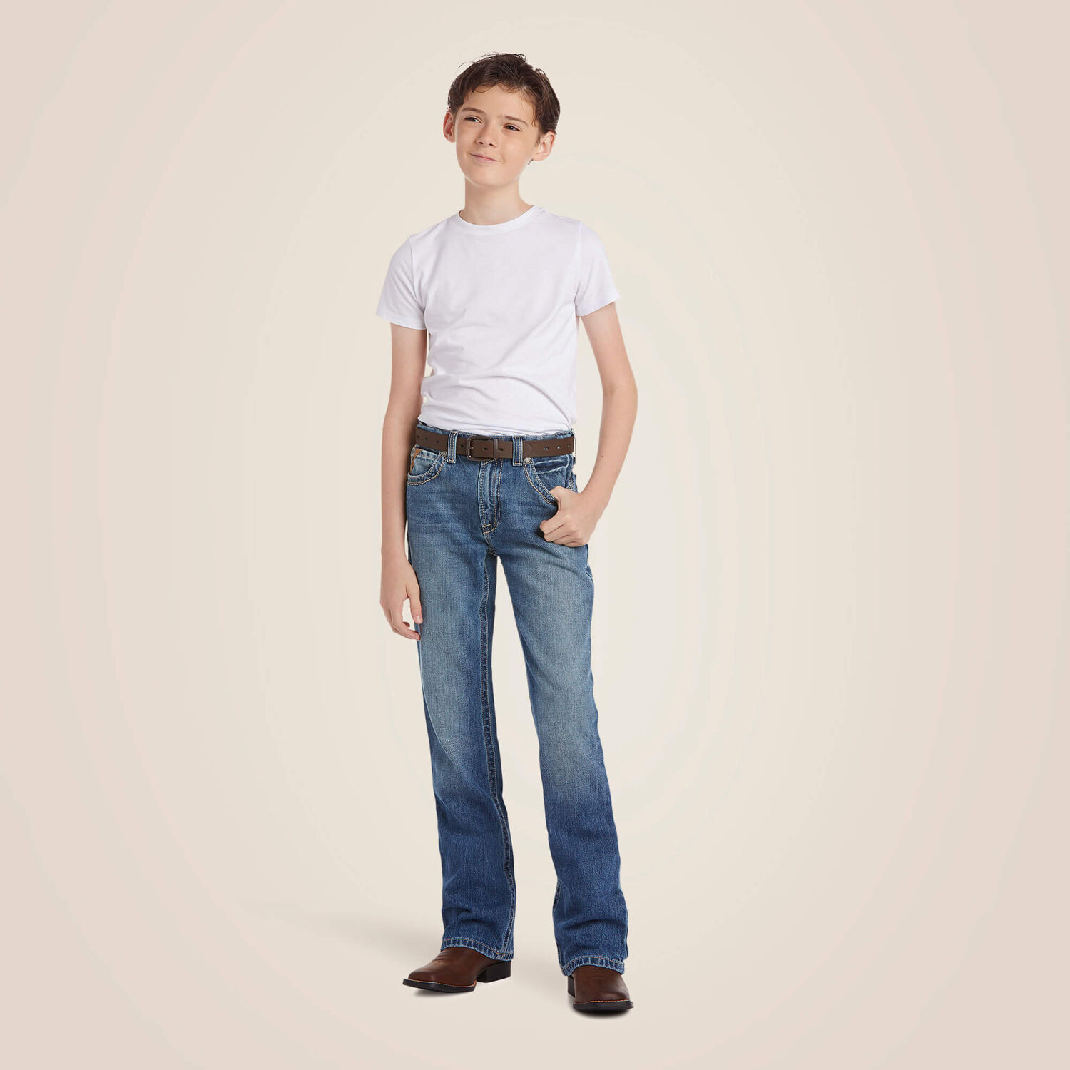 Ariat Boy's B4 Relaxed Boundary Bootcut Jean