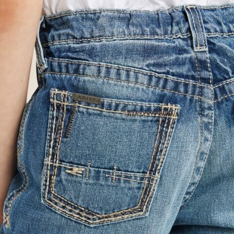 Ariat Boy's B4 Relaxed Boundary Bootcut Jean
