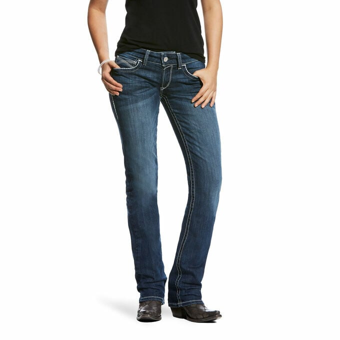 Ariat Women's R.E.A.L. Mid Rise Stretch Ivy Stackable Straight Leg Jean