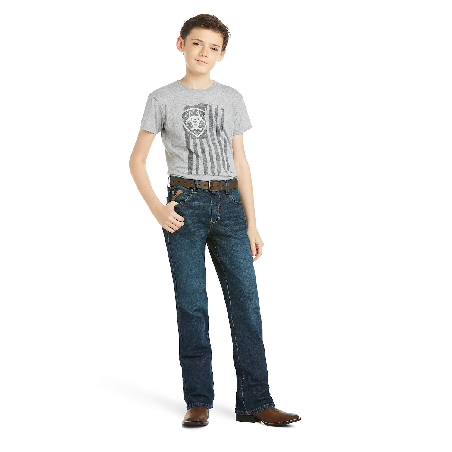 Ariat Boy's B4 Relaxed Stretch Legacy Bootcut Jean