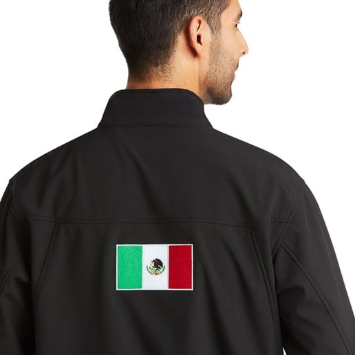 Ariat Men's New Team Softshell MEXICO Water Resistant Jacket in Black