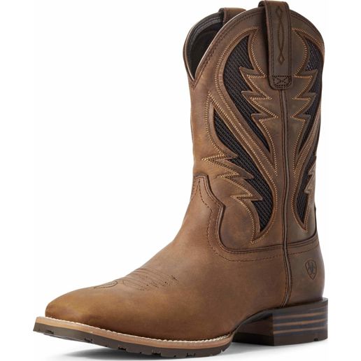 Ariat Hybrid VentTEK Western Boot in Distressed Tan Cowboy Boots