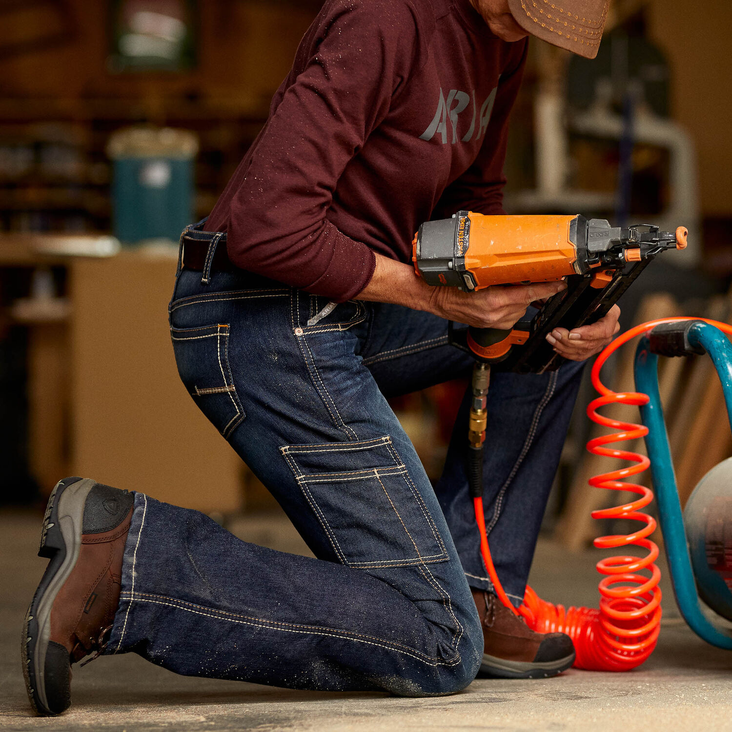 Women's Ariat Rebar DuraStretch Riveter Boot Cut Jean in Hallow