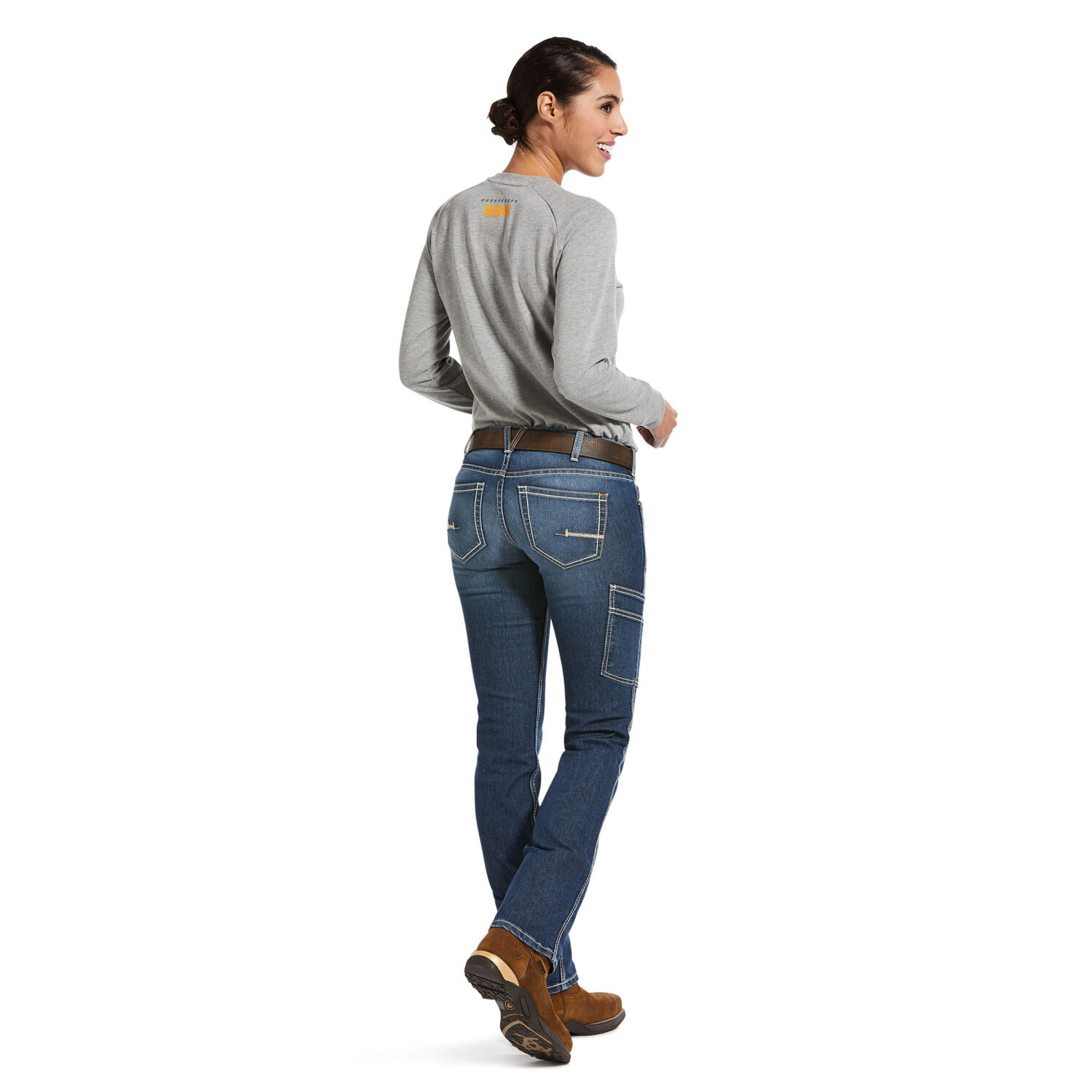 Women's Ariat Rebar DuraStretch Riveter Boot Cut Jean in Night Ride