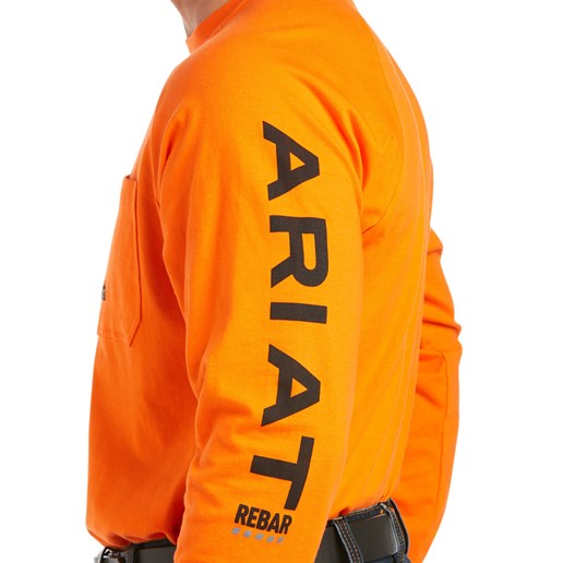 Men's Rebar Cotton Strong Graphic T-Shirt in Safety Orange