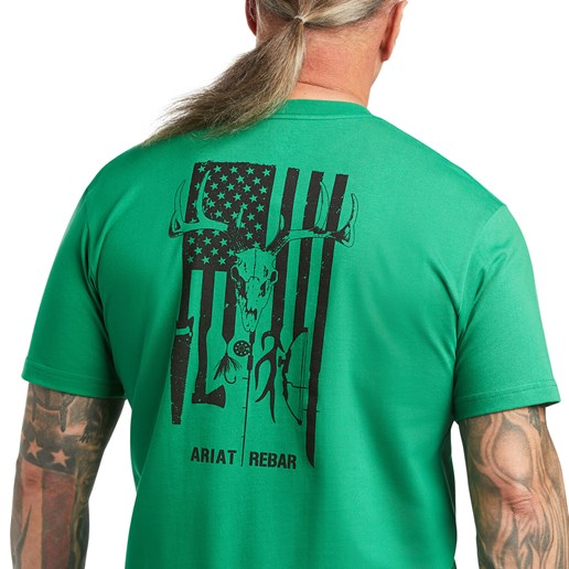 Ariat Men's Rebar Cotton Strong American Outdoors T-Shirt in Amazon