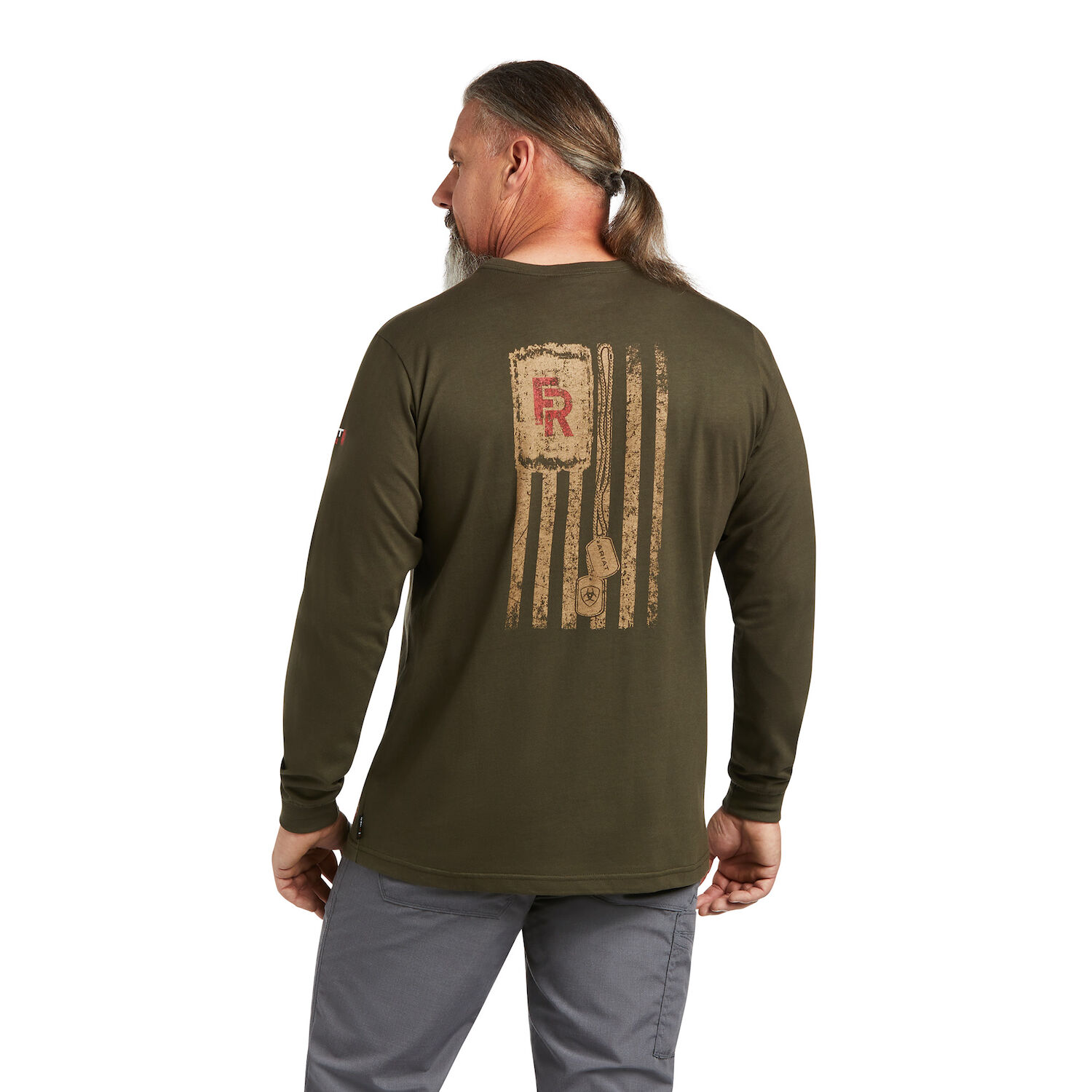 Ariat Men's FR Dog Tags T-Shirt in Sage