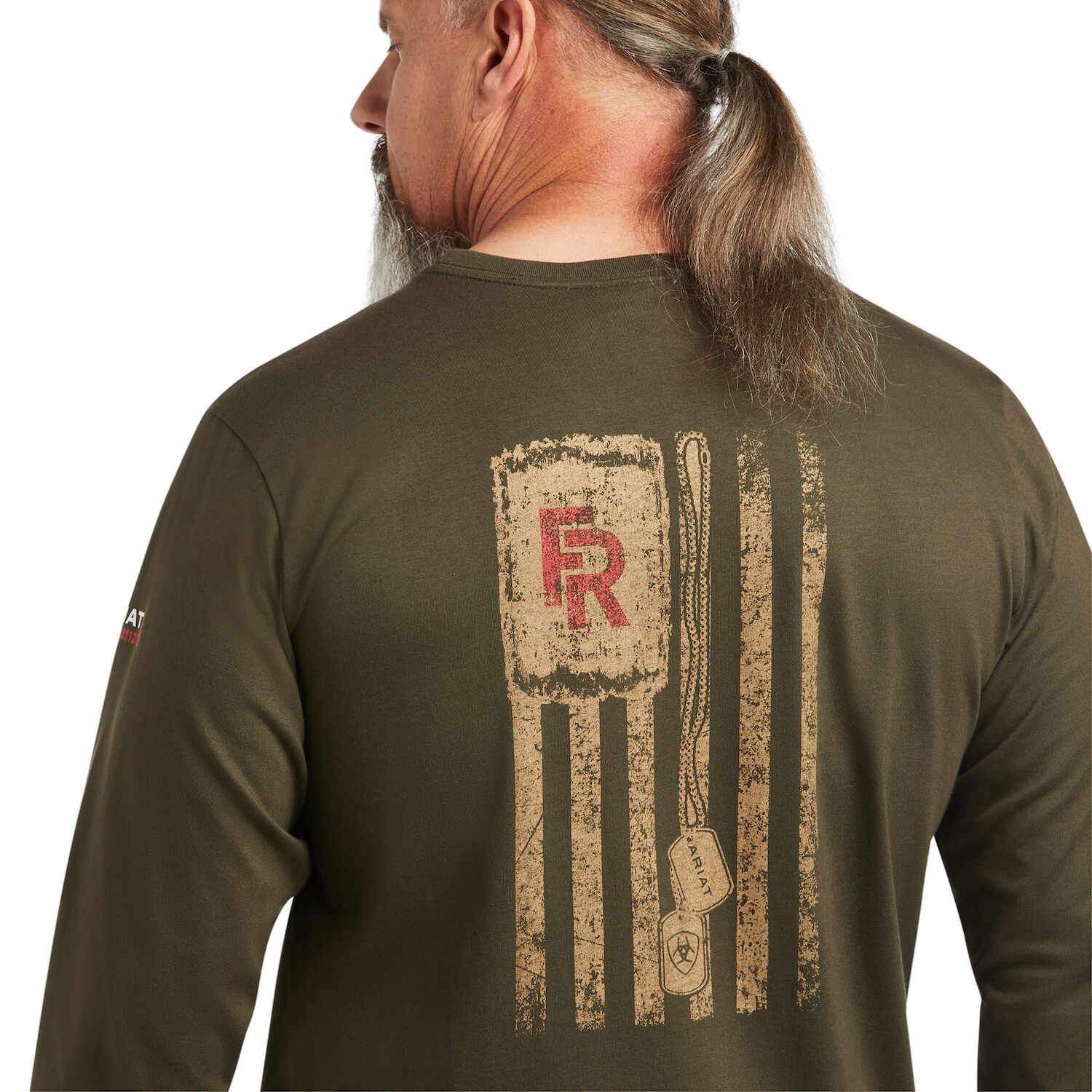 Ariat Men's FR Dog Tags T-Shirt in Sage