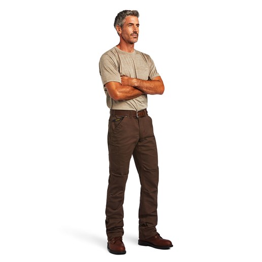Ariat Men's Rebar M5 Straight DuraStretch Washed Twill Dungaree Straight Leg Pant in Wren