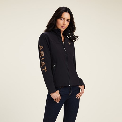 Ariat Women's New Team Softshell Jacket in Black/Leopard