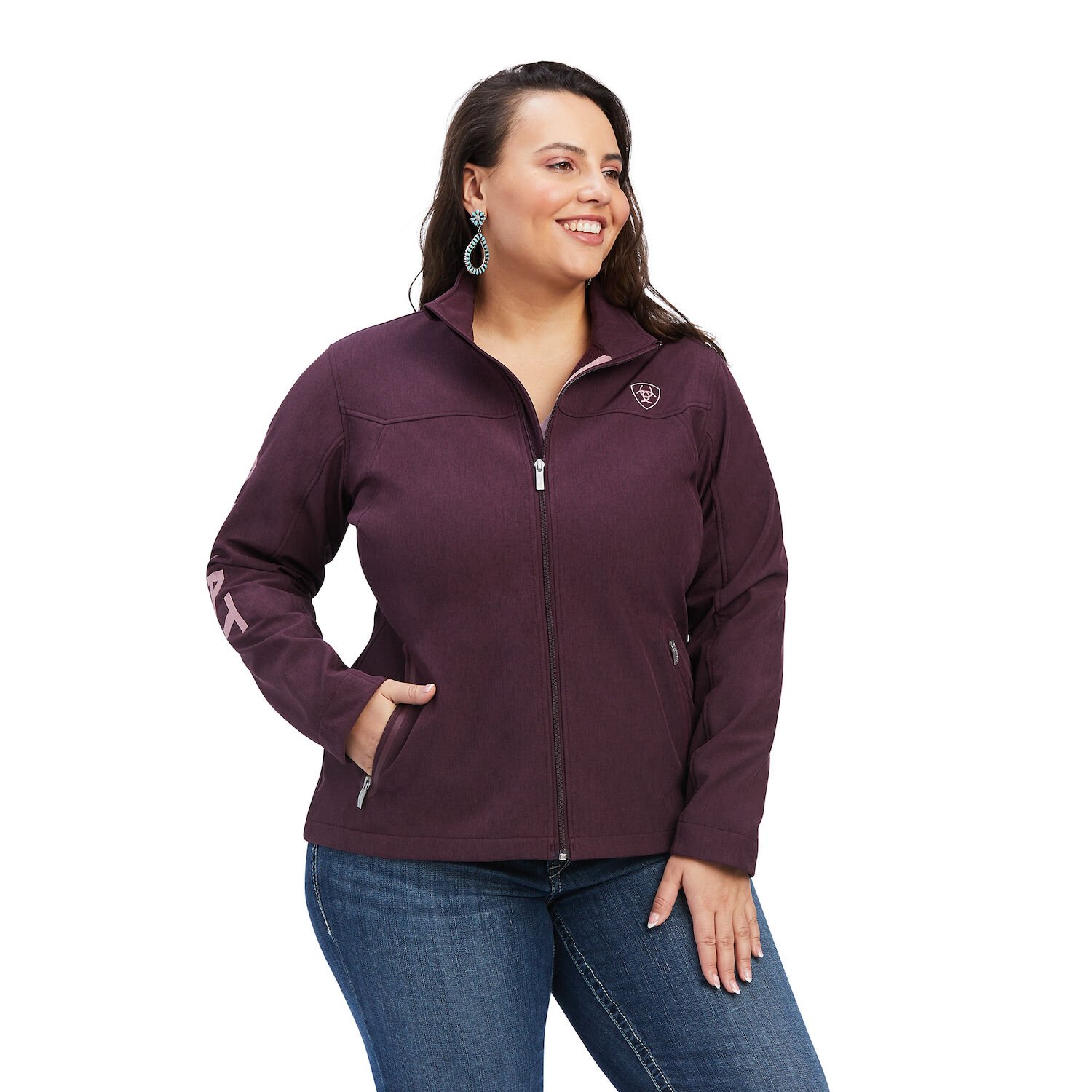 Ariat Women's New Team Softshell Jacket in Mulberry Heather
