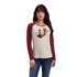 Ariat Women's REAL Ropey Rose Shirt in Oatmeal Heather/Rouge Red