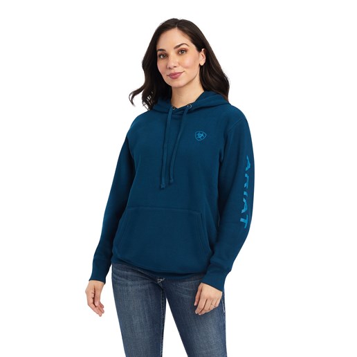 Ariat Women's REAL Classic Arm Logo Hoodie in Hydra