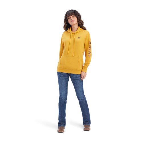 Ariat Women's REAL Logo Hoodie in Nugget Gold