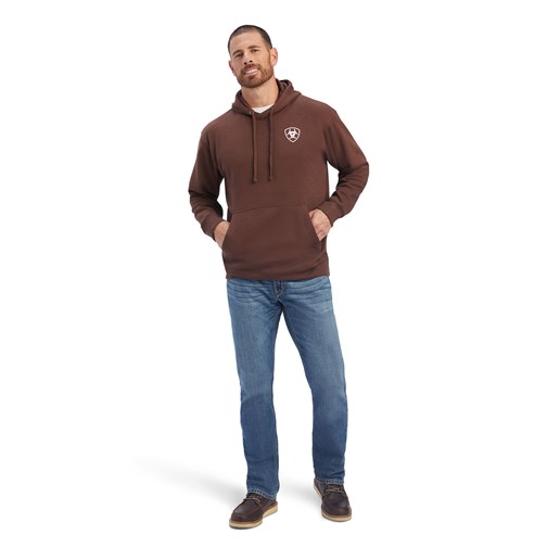 Ariat Men's Southwest Leather Sweatshirt in Chestnut