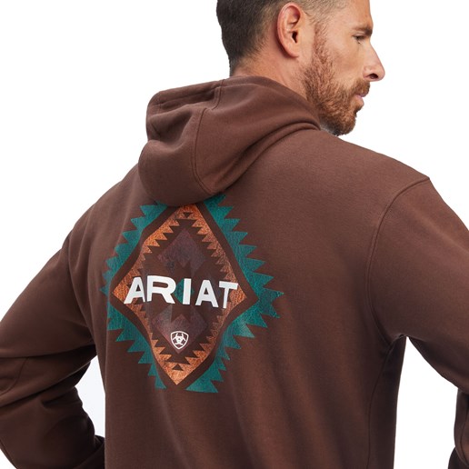 Ariat Men's Southwest Leather Sweatshirt in Chestnut