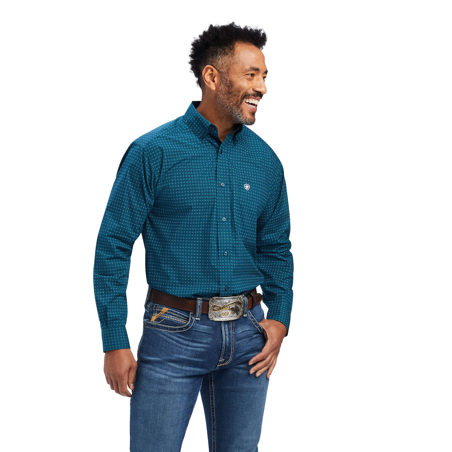 Ariat Men's Freddie Classic Fit Shirt in Oahu Teal Shirts Ariat