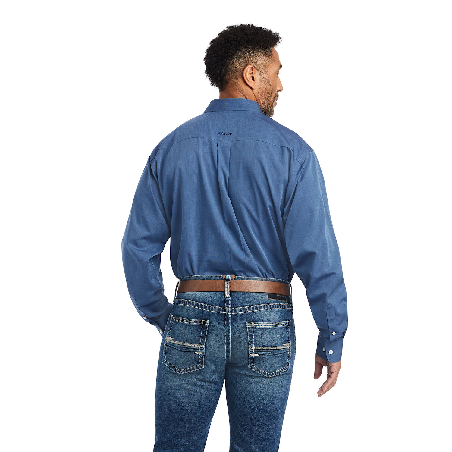 Ariat Men's Wrinkle Free Solid Pinpoint Oxford Classic Fit Shirt