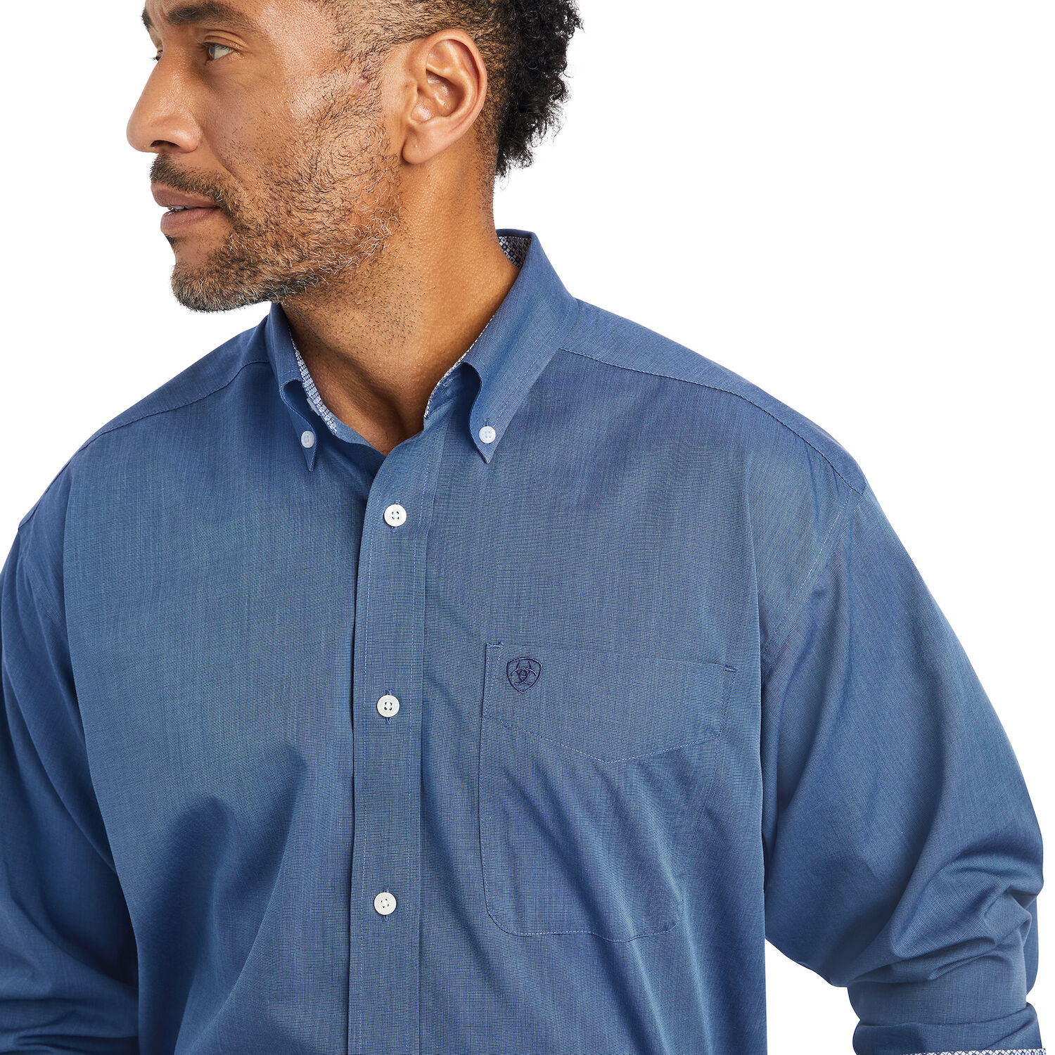 Ariat Men's Wrinkle Free Solid Pinpoint Oxford Classic Fit Shirt