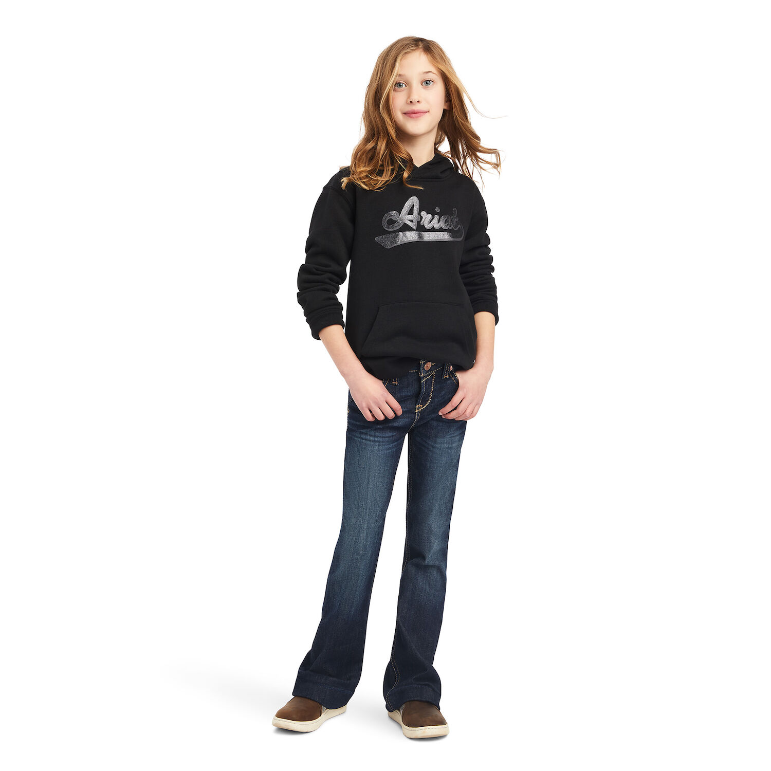 Ariat Girl's R.E.A.L. Glitter Logo Hoodie