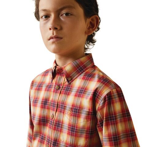 Ariat Boy's Pro Nayel Classic Fit Shirt in Tango Red
