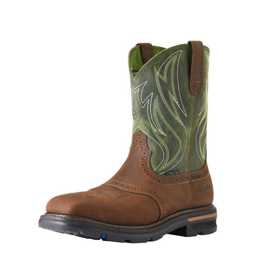 Men's Sierra Shock Shield Steel Toe Work Boot in Green Work