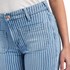 Women's High Rise Laser Stripe Wide Leg Jean in Stripe