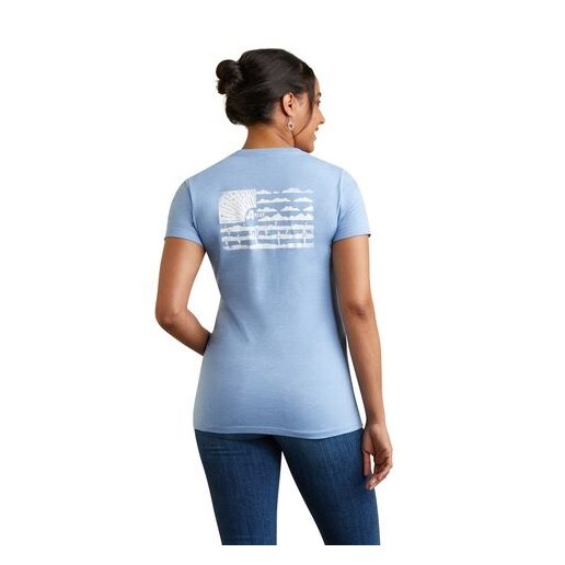 Ariat Women's Desert Flag T-Shirt in Ocean Blue Heather