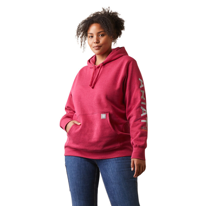 Women's Rebar Graphic Hoodie in Pink/Gray