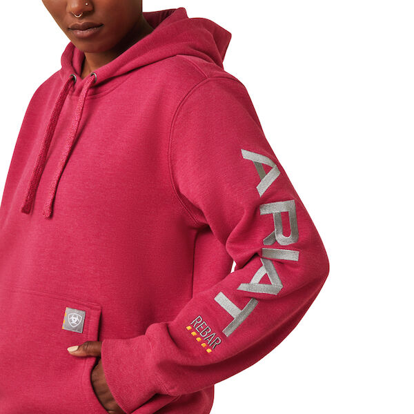 Women's Rebar Graphic Hoodie in Pink/Gray
