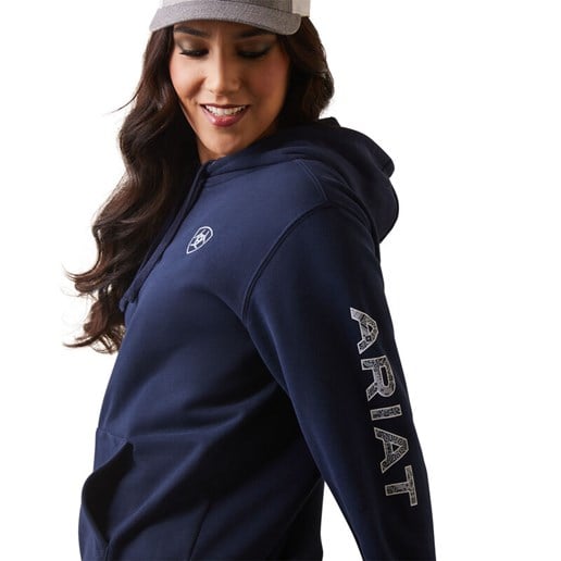 Women's Ariat Logo Hoodie in Navy
