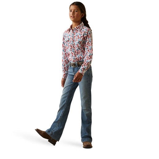 Girl's Blazin' Boots Shirt in Red