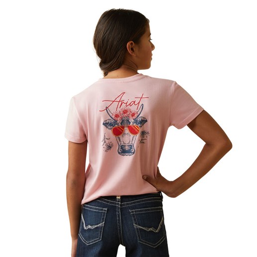 Girl's R.E.A.L. Cool Cow T-Shirt in Pink