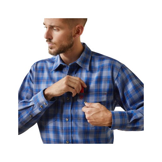Men's FR Oz Snap Work Shirt in Blue
