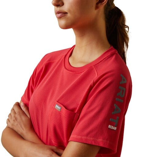 Women's Rebar Heat Fighter T-Shirt in Pink/Gray