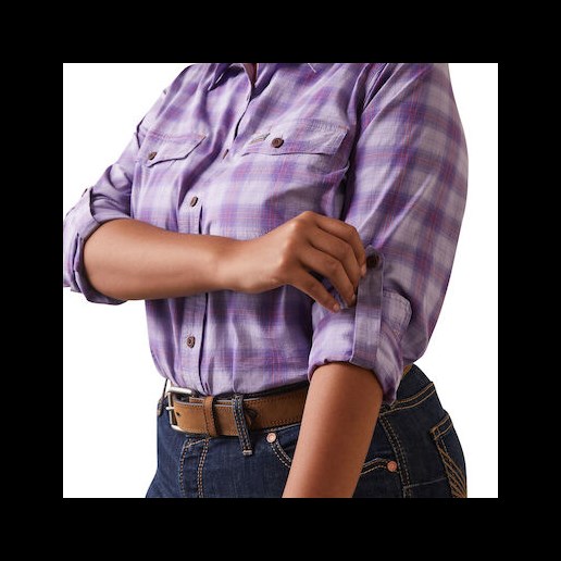 Women's Rebar Made Tough DuraStretch Work Shirt in Lavender/Pink
