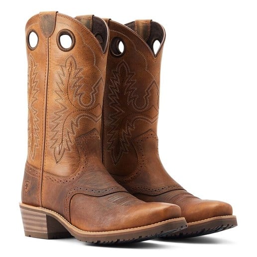 Men's Hybrid Roughstock Square Toe Western Boot in Brown